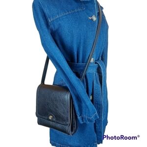 CORNELL crossbody black purse faux leather vegan purse multi pockets